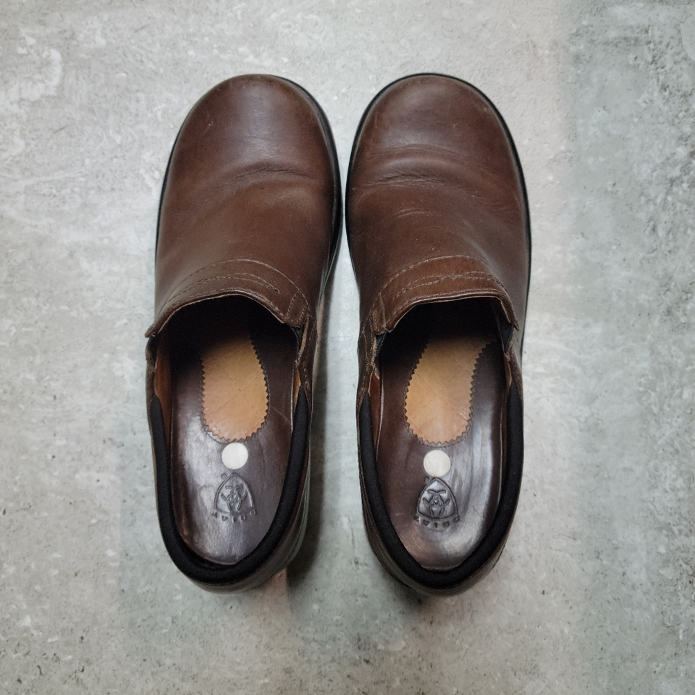 Ariat brown leather mule/clog slip on